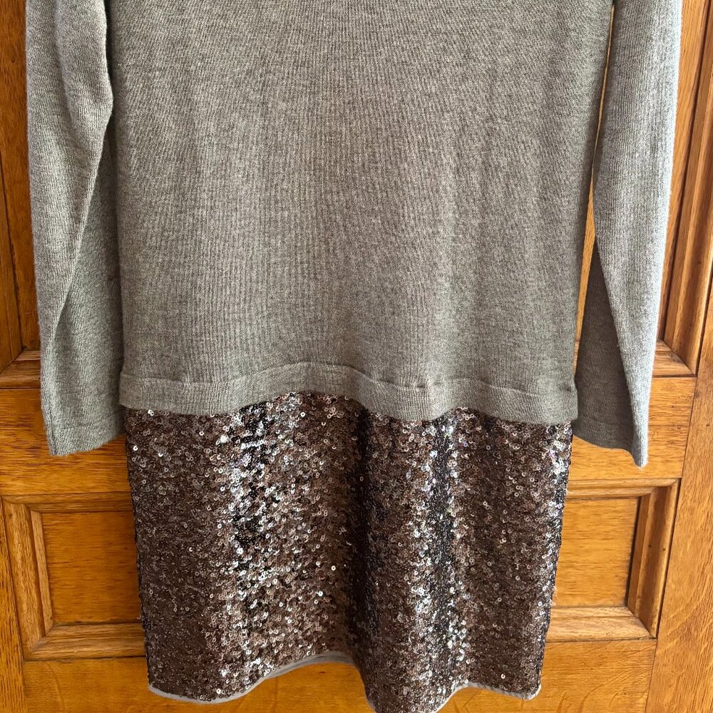 Comptoir des Cottoniers grey sweater/sequin dress